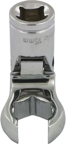 Vista 9 de Dynamic Tools D008760 3/8 "Drive Metric 0.394 in Flex Head con Crow Foot Flare Nut Socket, acabado cromado