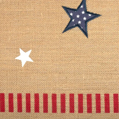 Vista 2 de DII Colección de mesa del 4 de julio, camino de mesa, 15x74, yute patriótico