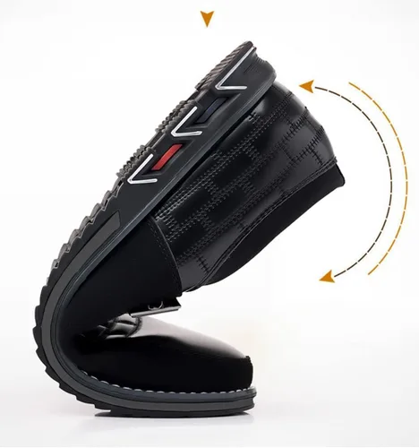 Vista 3 de Zapatos de vestir para hombre, suela suave, Oxford Derby, de cuero, ortopédico, sin cordones, zapatos casuales