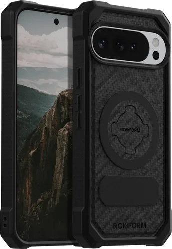 Vista 6 de ROKFORM Funda compatible con Google Pixel 9 Pro XL, serie resistente, cubierta magnética con RokLock, armadura probada contra caídas (negro)