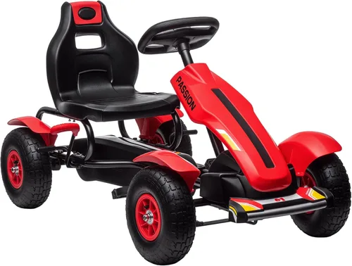 Vista 10 de Aosom Kids Pedal Go Kart Adjustable Seat Sharp Handling Ages 5-12 Black Negro