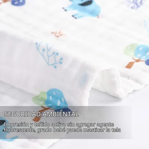 Vista 2 de Paños de muselina para bebé, algodón suave, 6 capas, grandes, 20 Multicolor