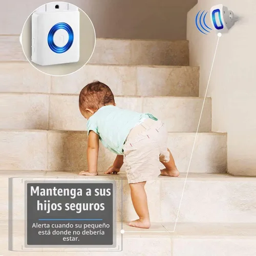 Vista 3 de Alarmas de cama y prevención de caídas para pacientes ancianos con demencia, dispositivo de alerta para el hogar (2 busca+1 sensor)