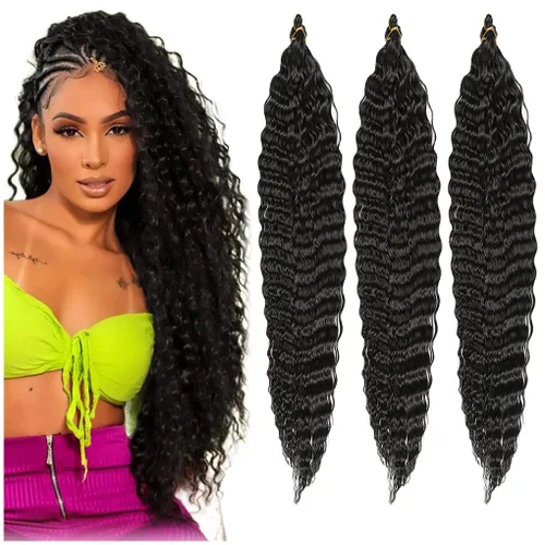 Vista 24 de 3 trenzas de ganchillo Passion Twist, cabello sintético preseparado para trenzar de 14 pulgadas, 3 paquetes de cabello trenzado pretrenzado