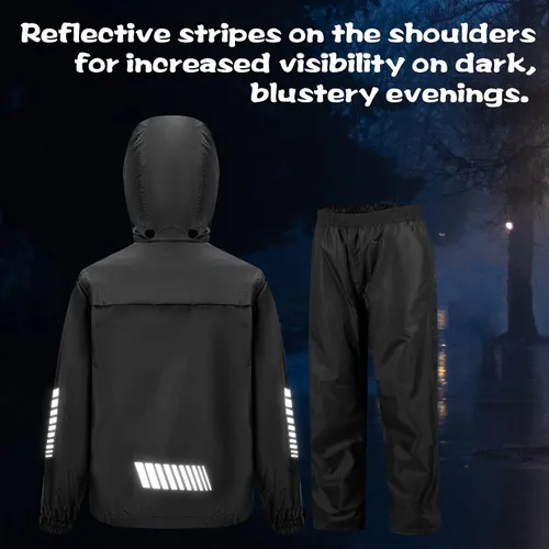 Vista 4 de Impermeable con gorro para niños (chamarra y pantalón) SWISSWELL
