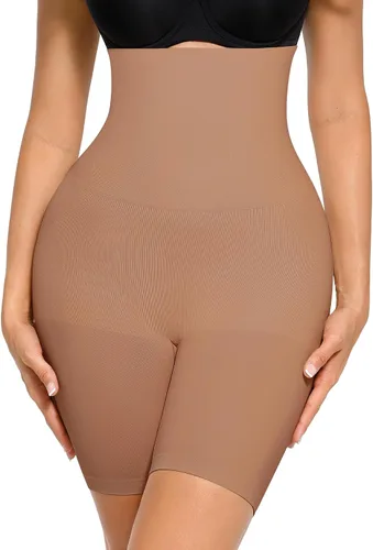 Vista 8 de FeelinGirl Fajas moldeadoras de cintura alta para mujer, pantalones cortos de control de levantamiento de glúteos Negro