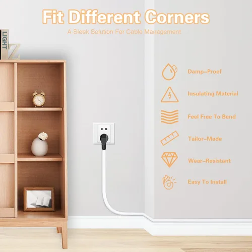 Vista 5 de Cubierta de cable de pared autoadhesiva de 39 pulgadas para paredes, cubierta de cable flexible para una fácil gestión de cables, 0.59 pulgadas