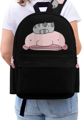 Vista 8 de Linda mochila para portátil de pez globo y gato para mujeres y hombres, bonita bolsa de hombro impresa para viajes, deportes, trabajo