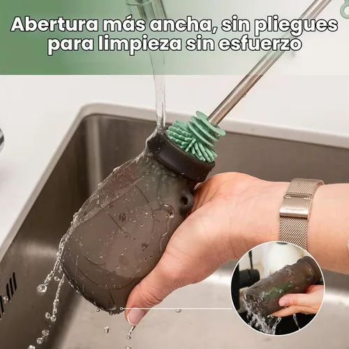 Vista 8 de haakaa Hippo - Bolsa Goody de silicona de apertura ancha – Bolsas reutilizables de 9 oz/260 ml para niños pequeños, bolsas reutilizables para Gris