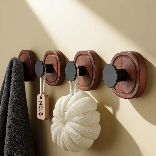 Vista 18 de DELITON Ganchos adhesivos – Paquete de 4 ganchos de pared para toallas/abrigos, para baño o cocina (negro mate, acero inoxidable)
