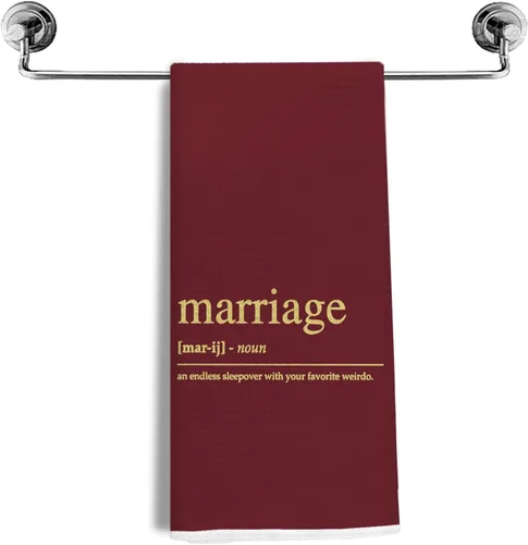 Vista 15 de Regalos de boda para parejas, recién casados, regalos de matrimonio, toallas de cocina para matrimonio, toallas de tejido de gofre de definición