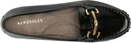 Vista 5 de Aerosoles Mocasines Day Drive para mujer, color negro, talla 8 de ancho, Charol negro