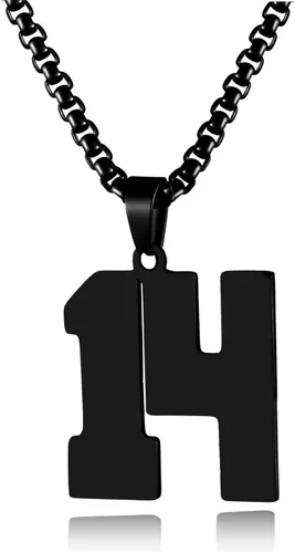 Vista 110 de Collar de Número Dorado para Hombre, Cadena de Acero Inoxidable con Colgante de Número para Atletas, Joyería Deportiva Personalizada para Niños