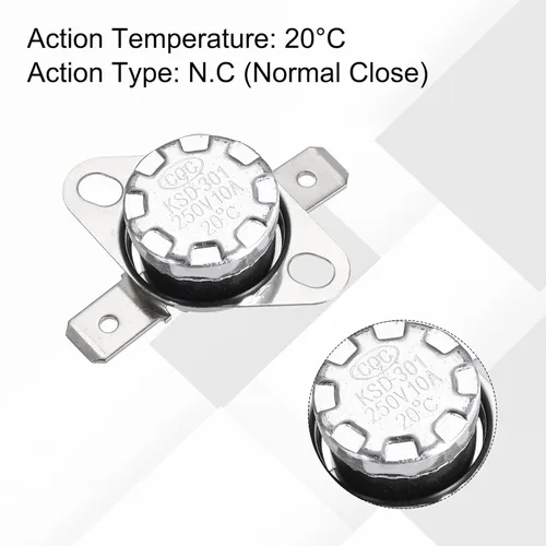 Vista 87 de uxcell KSD301 Termostato 32.0 °F/32 ° F 10 A Normalmente Cerrado N.C Ajuste Snap Disc Interruptor de temperatura para microondas, horno, cafeteras 2