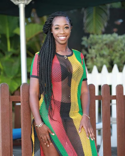 Vista 3 de Clossy London Rasta - Vestido de trabajo multicolor para mujer, malla de malla