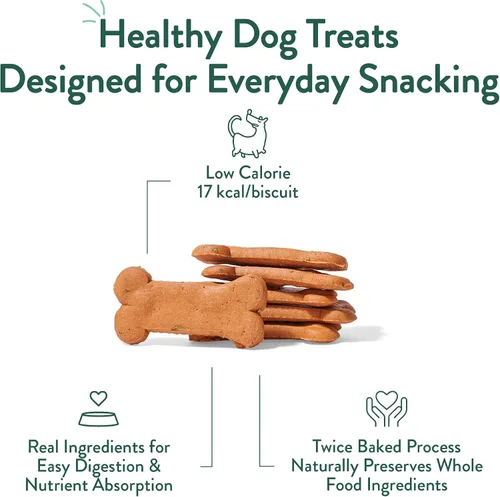 Vista 5 de Portland Pet Food Company Golosinas para Perros de Manzana y Menta Galletas Saludables para Perros Pequeños, Medianos y Grandes - Sin Granos, Grado