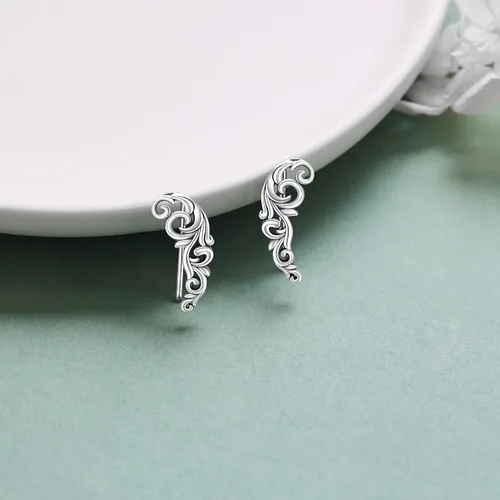 Vista 4 de Ear Climbers Earrings for Women Sterling Silver Vintage Ear Crawler Earrings Jewelry Gifts for Women Girls