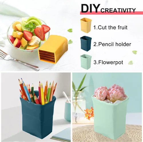 Vista 5 de 3 piezas Dokpod Cup Slicer de acero inoxidable fresa rebanadora de plátano cortadores de frutas multifuncionales suaves y verduras rebanadas