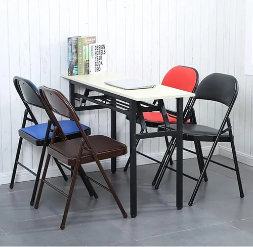 Vista 2 de Folding Chairs Muebles de metal para comedor, sala de estar, oficina, conferencias, silla de entrenamiento, silla de computadora, silla