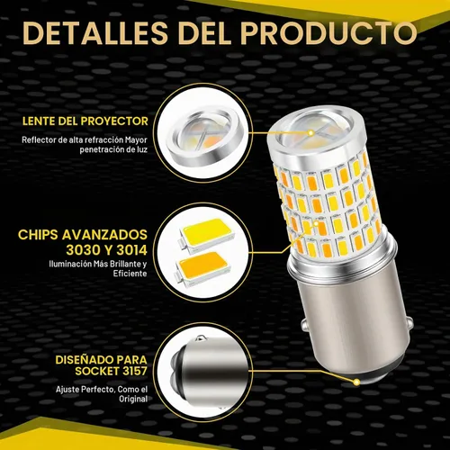 Vista 6 de iBrightstar Bombillas LED Super Bright 1157 2057 2357 7528 BAY15D P21/5W Switchback con proyector de repuesto para luces de circulación diurna/DRL