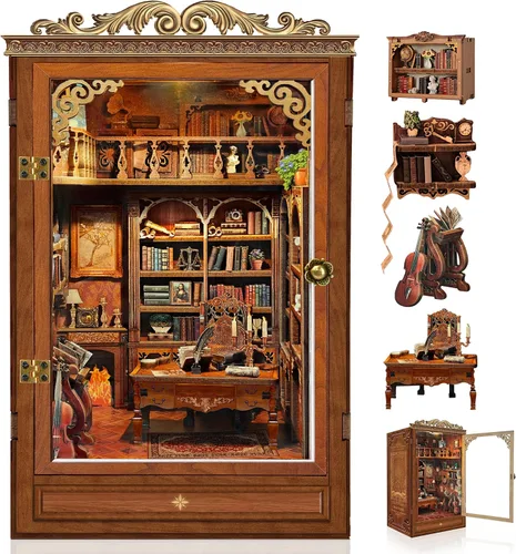 Vista 8 de CRIOLPO Kit de casa de muñecas en miniatura con luces LED para adultos y Aventuras en el bosque