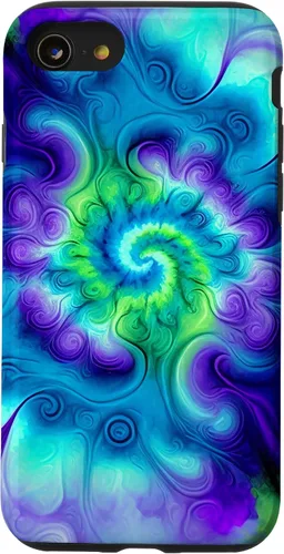 Vista 18 de Tie Dye Colorido Azul Cian Púrpura Verde Diseño Caso para iPhone 17