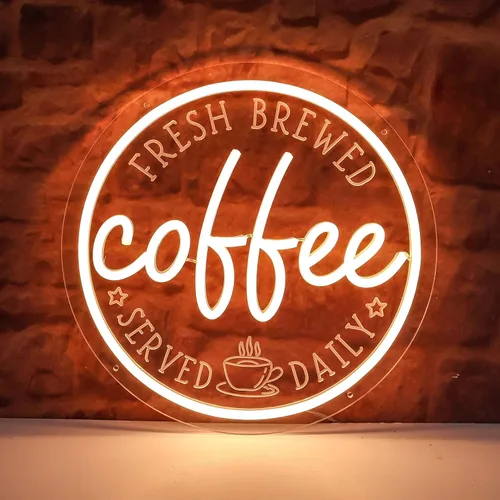 Vista 10 de Letrero de neón "But First Coffee" para decoración de pared, de 17 * 16 pulgadas, LED blanco cálido regulable con adaptador de corriente de 12V