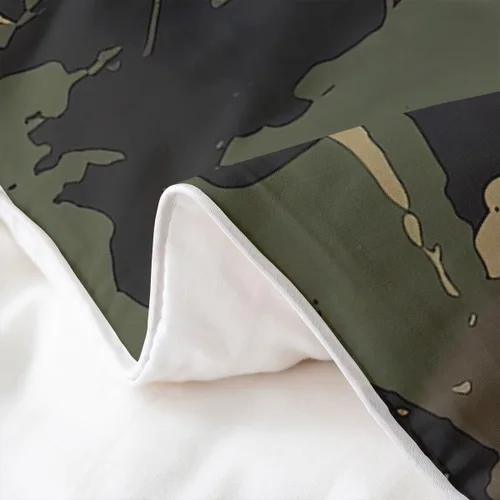 Vista 5 de Juego de funda de edredón de camuflaje 100% algodón para niños, adolescentes, estilo militar, juego de funda de edredón con estampado de camuflaje