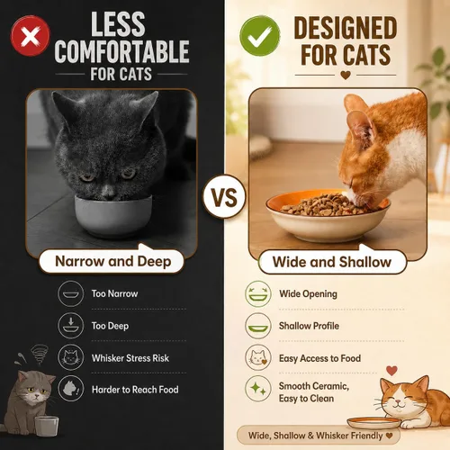 Vista 4 de Juego de cuencos coloridos de cerámica para gatos, paquete de 6 platos para gatos aptos para bigotes para alimentos y agua, platos de 5.7 pulgadas