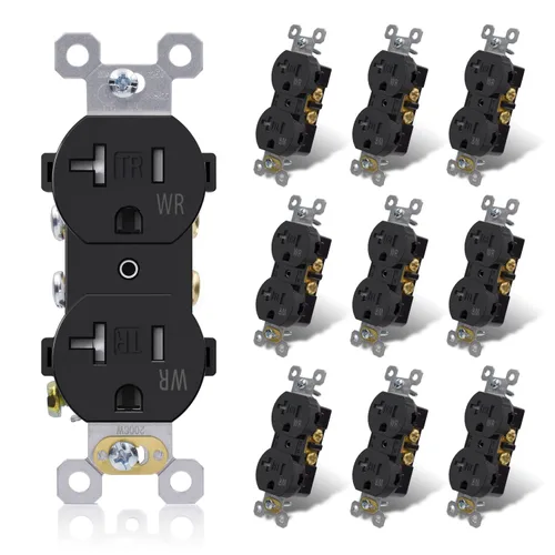Vista 12 de ELEGRP Receptáculo dúplex con placa de pared, toma de pared eléctrica estándar de 20 A 125 V, resistente a manipulaciones TR y resistente a