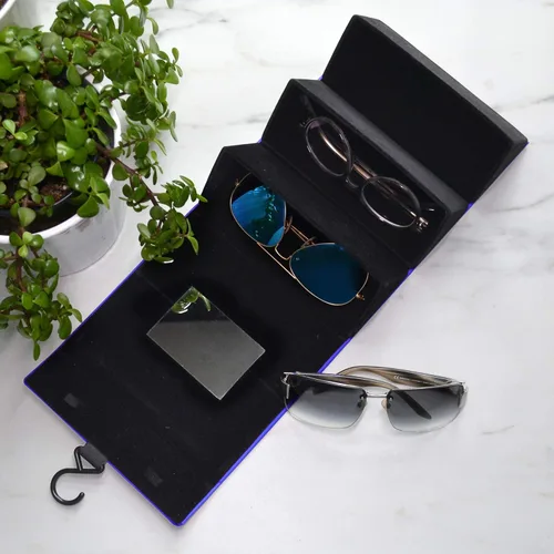 Vista 6 de Estuche de viaje para gafas de sol para 3 pares de gafas organizador colgante