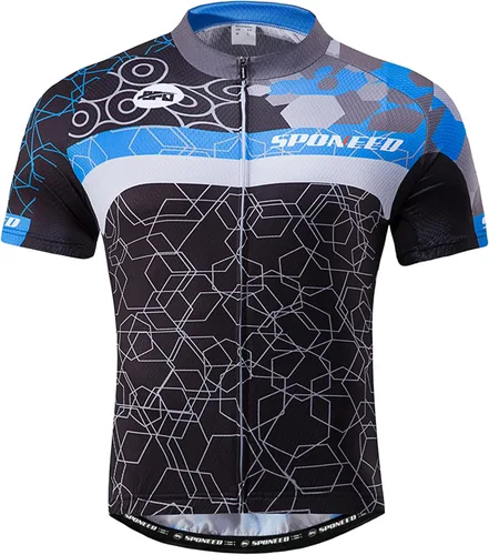 Vista 7 de Sponeed, suéter de ciclismo, mallas cortas con almohadilla, respirable, ciclismo, hombres.