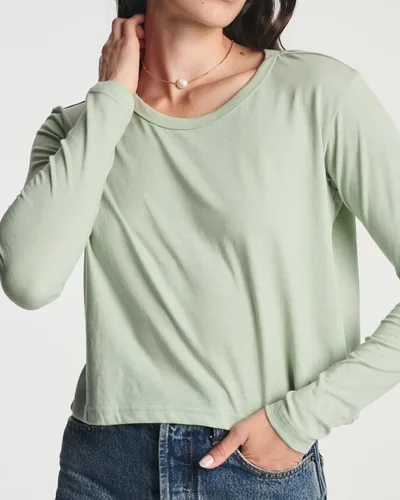Vista 3 de Real Essentials Cultivo de algodón LS para mujer (disponible en tallas grandes)
