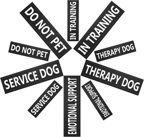 Vista 7 de NOYAL Parches de chaleco para perro, perro de servicio/en entrenamiento/apoyo emocional/perro de terapia/parches de poliuretano para no mascotas; 2
