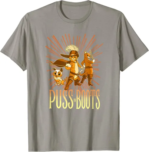 Vista 26 de DreamWorks Puss in Boots: The Last Wish Cat Trio Poster - Camiseta pequeña Negro