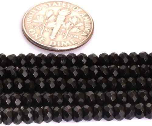 Vista 2 de Granos de piedra preciosa semipreciosa natural del grado AAA para la fabricación de la joyería 15 '' (Rondelle espinela negra/2X4MM)