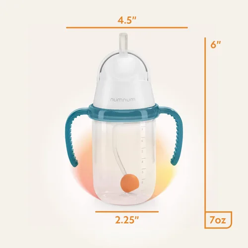 Vista 6 de Taza de Pajita NumNum para Bebé, Taza de Pajita con Peso, Tazas Sippy a Prueba de Derrames con Pajita para 6-12 Meses, Tazas para Beber para Niños