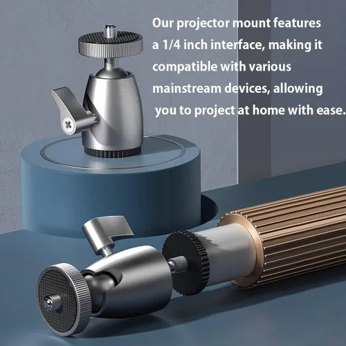 Vista 4 de HVAYING Pico - Soporte para proyector con base de metal estable, extensión flexible y ajuste de ángulo, gestión de cables, interfaz de 1/4
