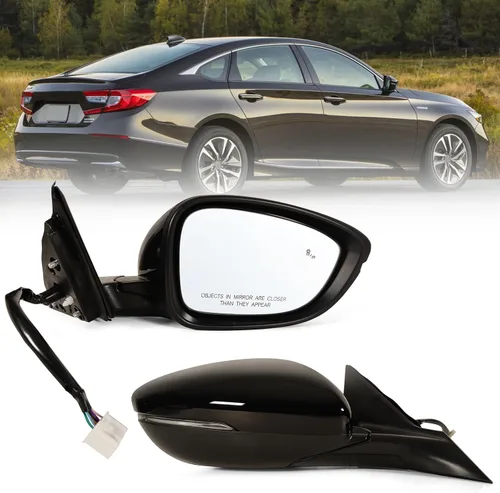 Vista 13 de Espejo de puerta lateral izquierdo para Honda Accord LX, Sport 2018-2022 丨 Eléctrico 丨 Sin calefacción, sin señal de giro, compatible con pintura
