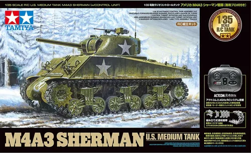 Vista 4 de TAMIYA 1/35 RC US tanque medio M4A3 Sherman w/Unidad de control TAM48217 otro tanque eléctrico/motocicleta/etc