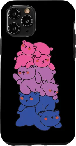 Vista 10 de Funda con diseño de oso LGBTQ para iPhone 15 con bandera bi