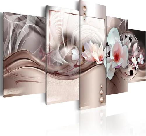 Vista 16 de Lienzo decorativo con impresión artística de diseño de orquídea de Artgeist Orquídea #01
