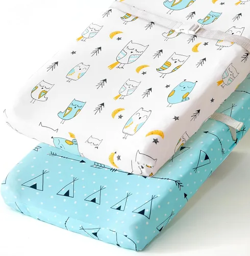 Vista 8 de Pack n Play Sheets BROLEX - Juego de 2 sábanas para cuna, juego de sábanas elásticas y portátiles para cuna, funda de colchón convertible