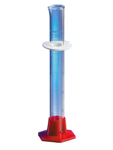 Vista 2 de Corning Pyrex Vista - Cilindro volumétrico y graduado de vidrio de borosilicato único con base hexagonal de plástico, TC, capacidad de 0.3 fl oz