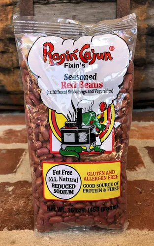 Vista 6 de Ragin - Frijoles rojos sazonados cajún con verduras y condimentos, 0.28 onzas de proteína, sin gluten, 16 onzas (paquete de 12)
