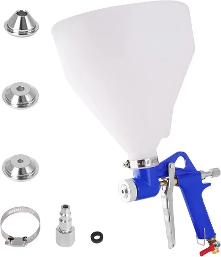 Vista 8 de Pulverizador de pintura de pared para paneles de yeso, herramienta de textura de pintura de 1.5 galones, pistola de pulverización de tolva de aire