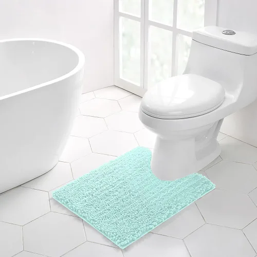 Vista 71 de Walensee Alfombra de baño antideslizante (32x20, azul oscuro) absorbente de agua, súper suave, felpilla peluda, lavable a máquina, se seca