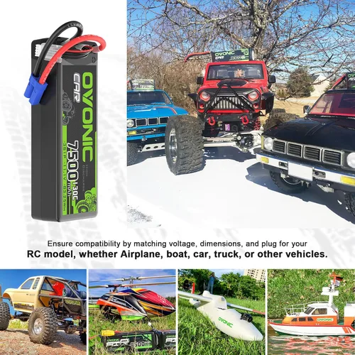 Vista 5 de OVONIC 3S LiPo Batería 7500mAh 11.1V 130C RC Batería con EC5 Conector