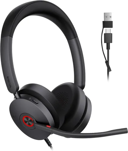 Vista 8 de Yealink Auriculares USB-C/A con cable UH48 ANC, 6 micrófonos con Negro
