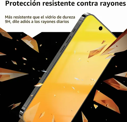 Vista 6 de Protector de pantalla de privacidad para iPhone 14/13/13 Pro (dorado) Anti-Spy vidrio templado degradado colorido efecto espejo cobertura completa